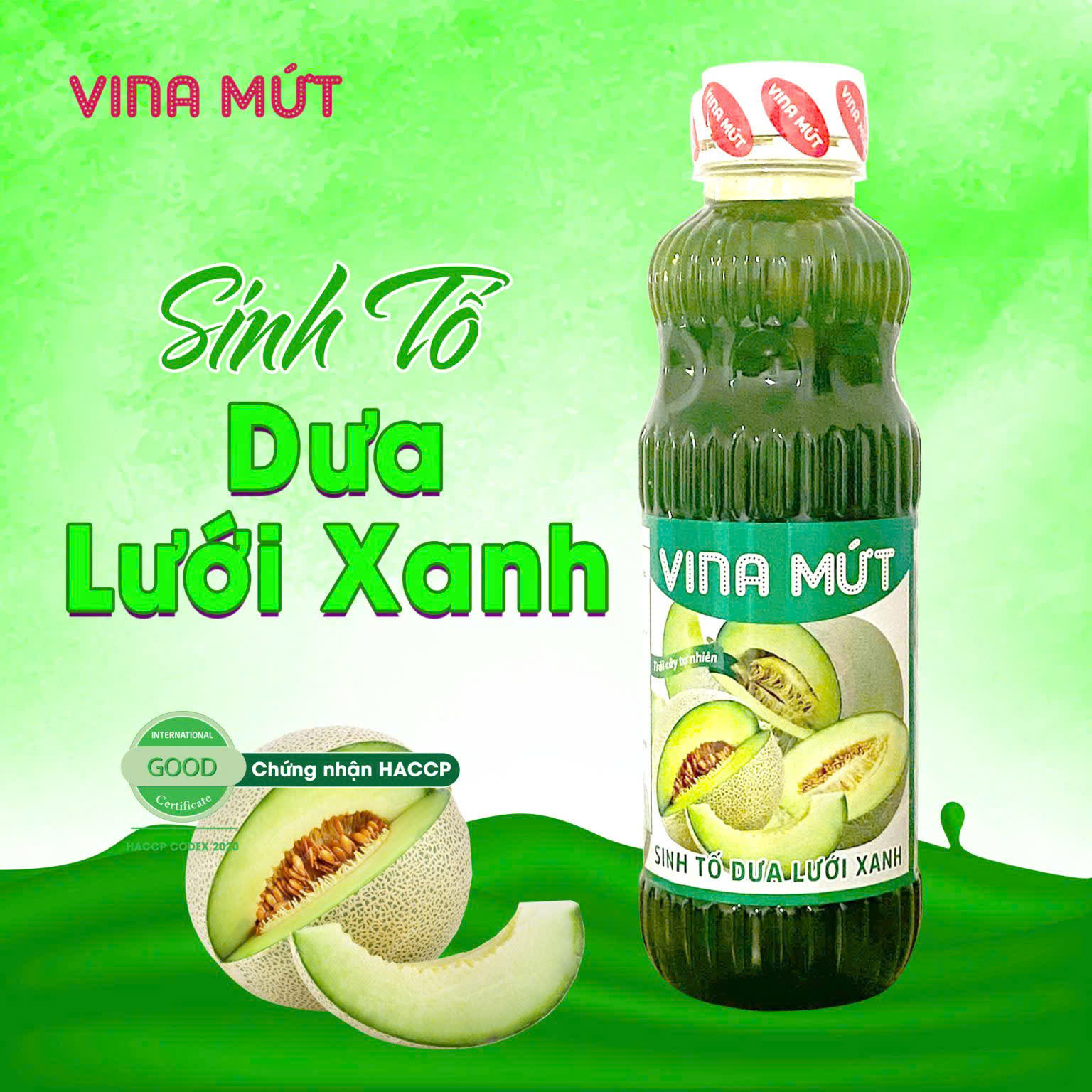Sinh Tố Dưa Lưới Xanh 1lit - Vina Mứt